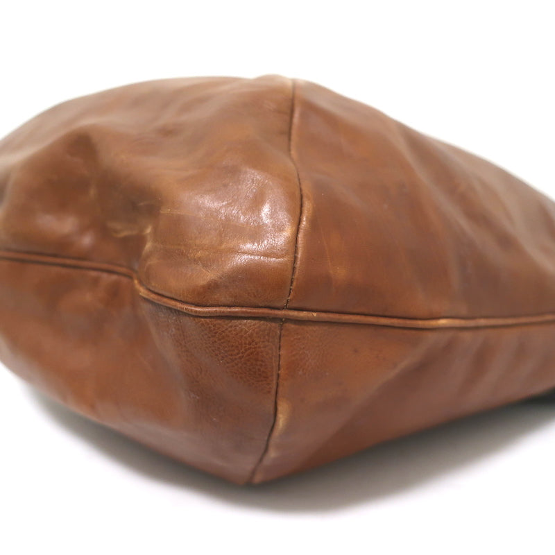 Vintage Yves Saint Laurent Large Hobo Bag Brown Leather