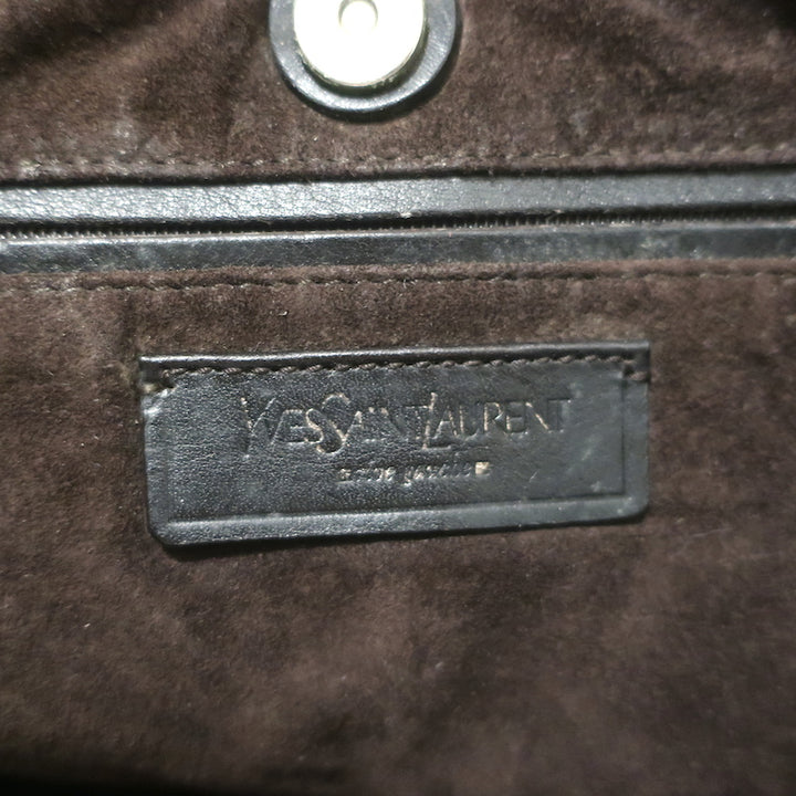 Vintage Yves Saint Laurent Large Hobo Bag Brown Leather