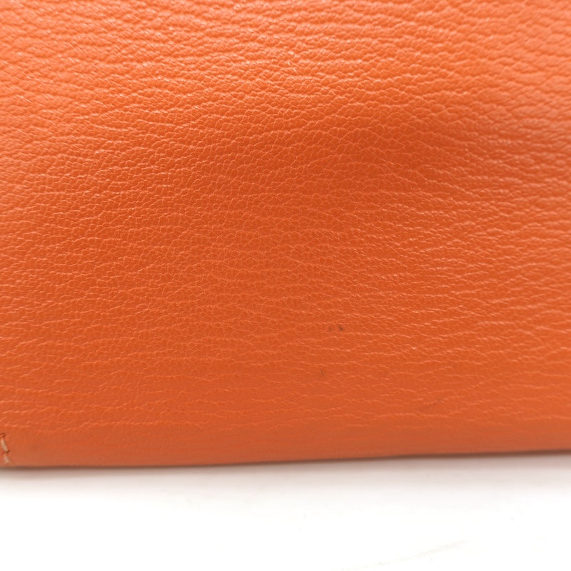 Hermes 2005 Vision Zip Agenda Cover Orange Chevre Leather Palladium Hardware