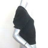 Frame Shirred Short Sleeve Cashmere Sweater Black Size Extra Small