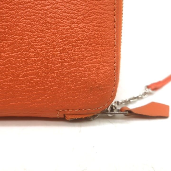 Hermes 2005 Vision Zip Agenda Cover Orange Chevre Leather Palladium Hardware
