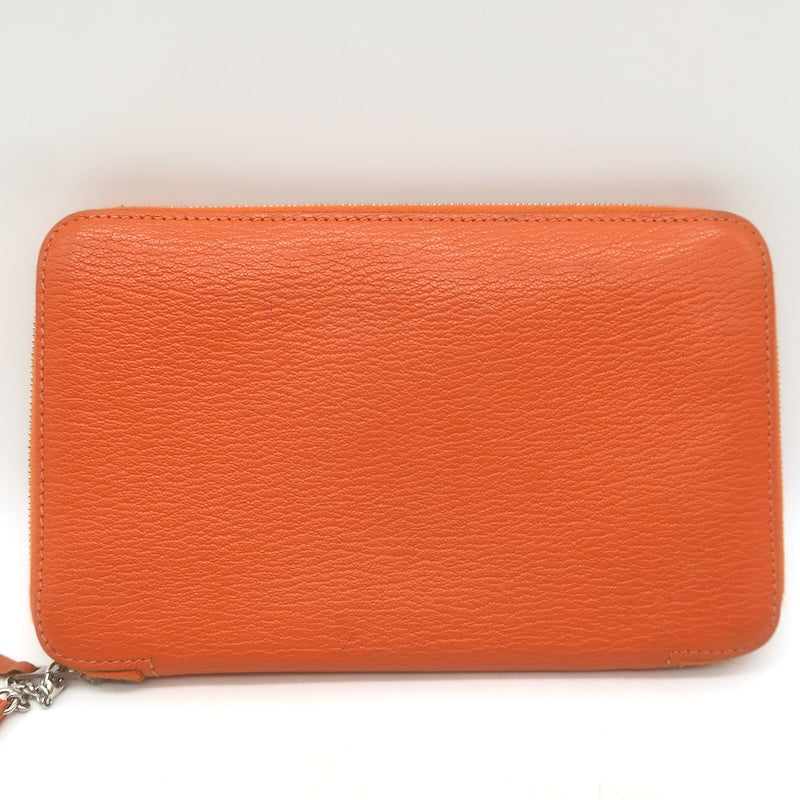 Hermes 2005 Vision Zip Agenda Cover Orange Chevre Leather Palladium Hardware