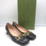 Gucci Baby Horsebit Ballet Flats Black Leather Size 38.5