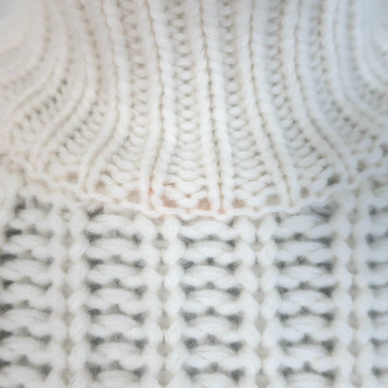 Arch4 Ellis Cashmere Turtleneck Sweater Cream Ribbed Knit One Size