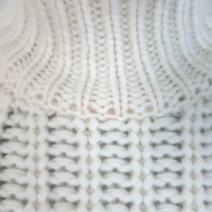 Arch4 Ellis Cashmere Turtleneck Sweater Cream Ribbed Knit One Size
