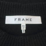 Frame Shirred Short Sleeve Cashmere Sweater Black Size Extra Small