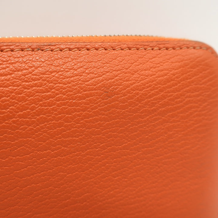Hermes 2005 Vision Zip Agenda Cover Orange Chevre Leather Palladium Hardware