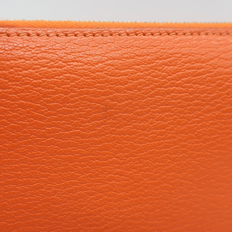 Hermes 2005 Vision Zip Agenda Cover Orange Chevre Leather Palladium Hardware
