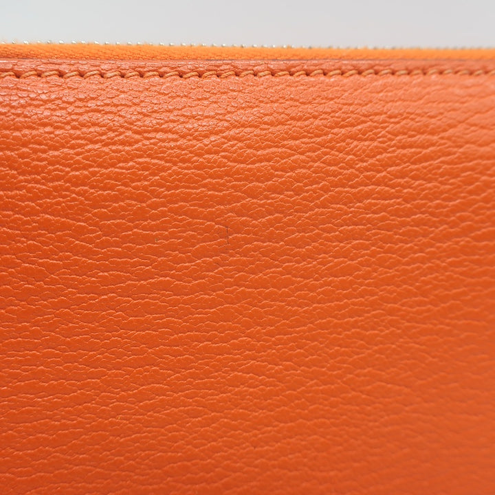 Hermes 2005 Vision Zip Agenda Cover Orange Chevre Leather Palladium Hardware