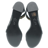 Alexander McQueen Spike Studded Ankle Strap Sandals Black Leather Size 37 NEW