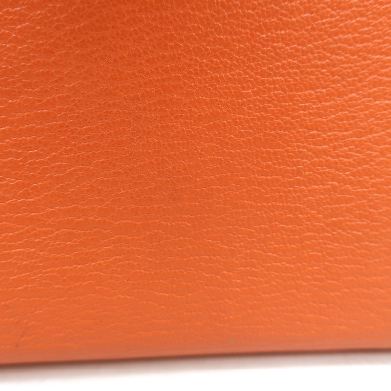 Hermes 2005 Vision Zip Agenda Cover Orange Chevre Leather Palladium Hardware