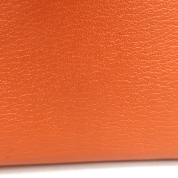 Hermes 2005 Vision Zip Agenda Cover Orange Chevre Leather Palladium Hardware