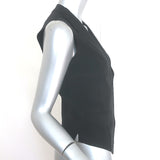 Norma Kamali Vest with Lapel Black Stretch Jersey Size Extra Small