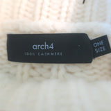 Arch4 Ellis Cashmere Turtleneck Sweater Cream Ribbed Knit One Size