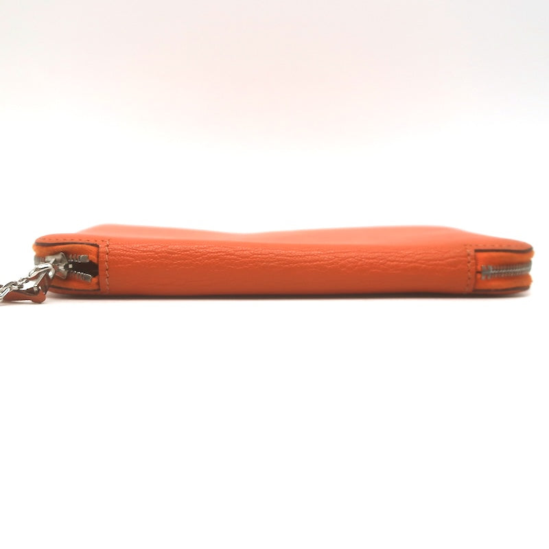 Hermes 2005 Vision Zip Agenda Cover Orange Chevre Leather Palladium Hardware