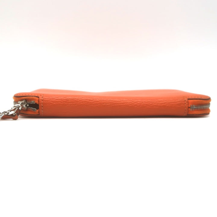 Hermes 2005 Vision Zip Agenda Cover Orange Chevre Leather Palladium Hardware