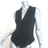 Norma Kamali Vest with Lapel Black Stretch Jersey Size Extra Small