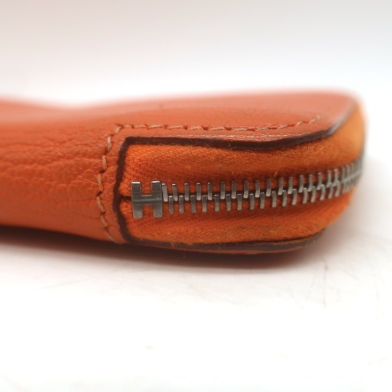 Hermes 2005 Vision Zip Agenda Cover Orange Chevre Leather Palladium Hardware