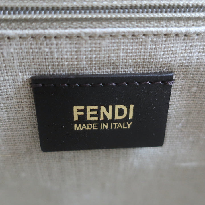Fendi Silvana Top Handle Bag Red &amp; Brown Leather Small Crossbody