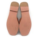 Aquazzura Divine Crisscross Slide Sandals Brown Leather Size 37.5
