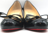 Christian Louboutin Simplenodo Bow Pumps Black Patent Leather Size 38