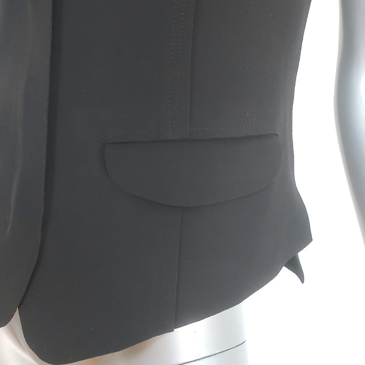 Norma Kamali Vest with Lapel Black Stretch Jersey Size Extra Small