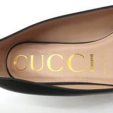 Gucci Baby Horsebit Ballet Flats Black Leather Size 38.5