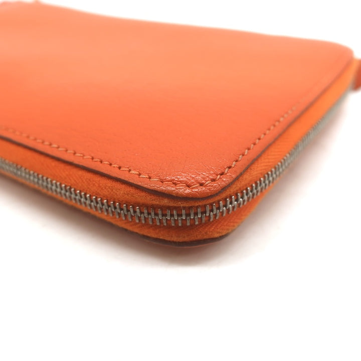 Hermes 2005 Vision Zip Agenda Cover Orange Chevre Leather Palladium Hardware
