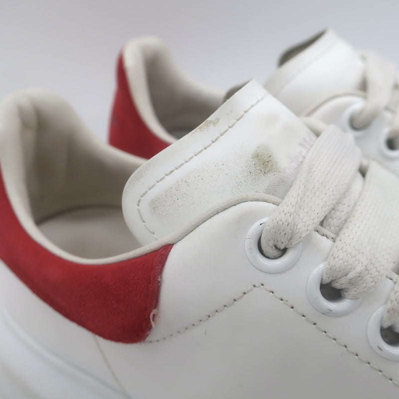 Alexander McQueen Oversized Sneakers White Leather &amp; Red Suede Size 37.5
