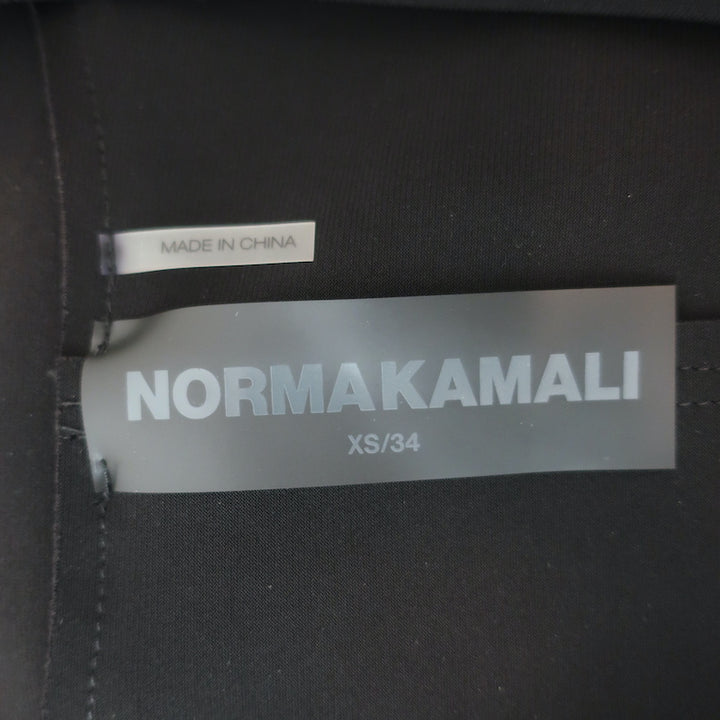 Norma Kamali Vest with Lapel Black Stretch Jersey Size Extra Small