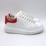 Alexander McQueen Oversized Sneakers White Leather & Red Suede Size 37.5