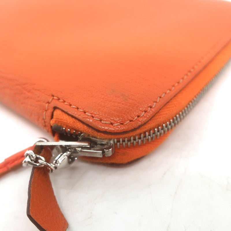 Hermes 2005 Vision Zip Agenda Cover Orange Chevre Leather Palladium Hardware