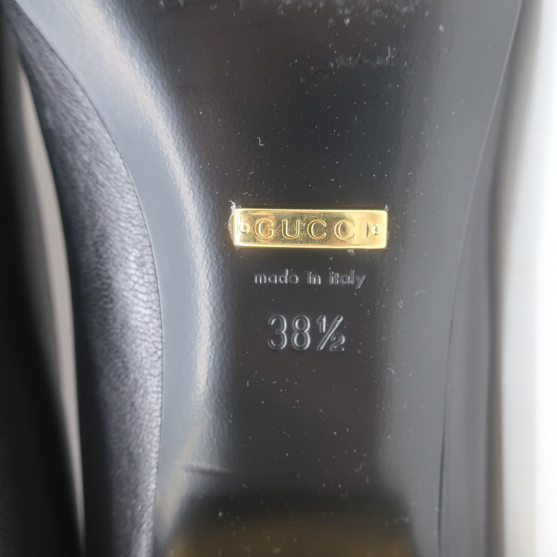 Gucci Baby Horsebit Ballet Flats Black Leather Size 38.5