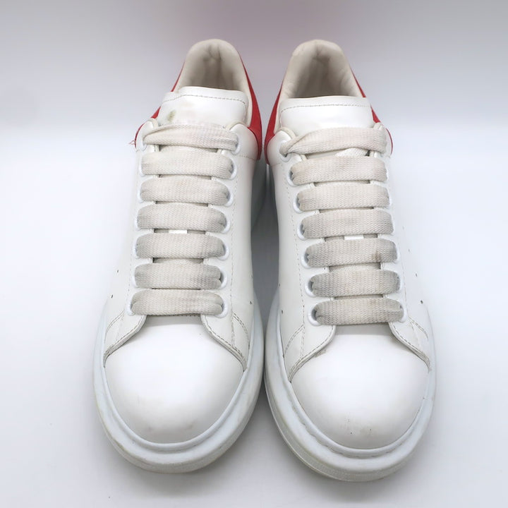 Alexander McQueen Oversized Sneakers White Leather &amp; Red Suede Size 37.5
