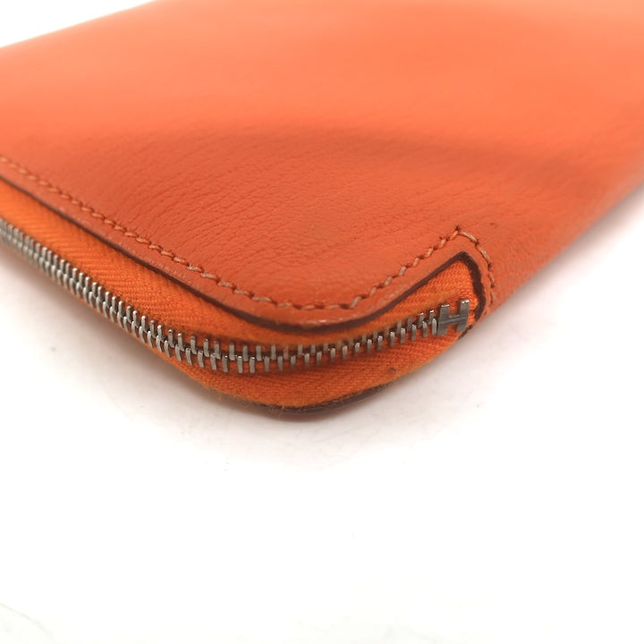 Hermes 2005 Vision Zip Agenda Cover Orange Chevre Leather Palladium Hardware