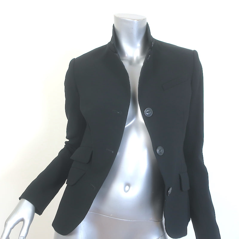 Rag &amp; Bone Slade Blazer Black Crepe Size 0 Single Breasted Jacket