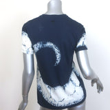 Christian Dior J'Adior 8 Tie Dye T-Shirt Navy Cotton-Linen Size Small