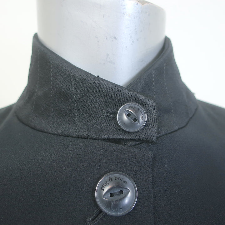 Rag &amp; Bone Slade Blazer Black Crepe Size 0 Single Breasted Jacket
