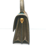 Dolce & Gabbana Patchwork Top Handle Shoulder Bag Snakeskin Suede & Leather