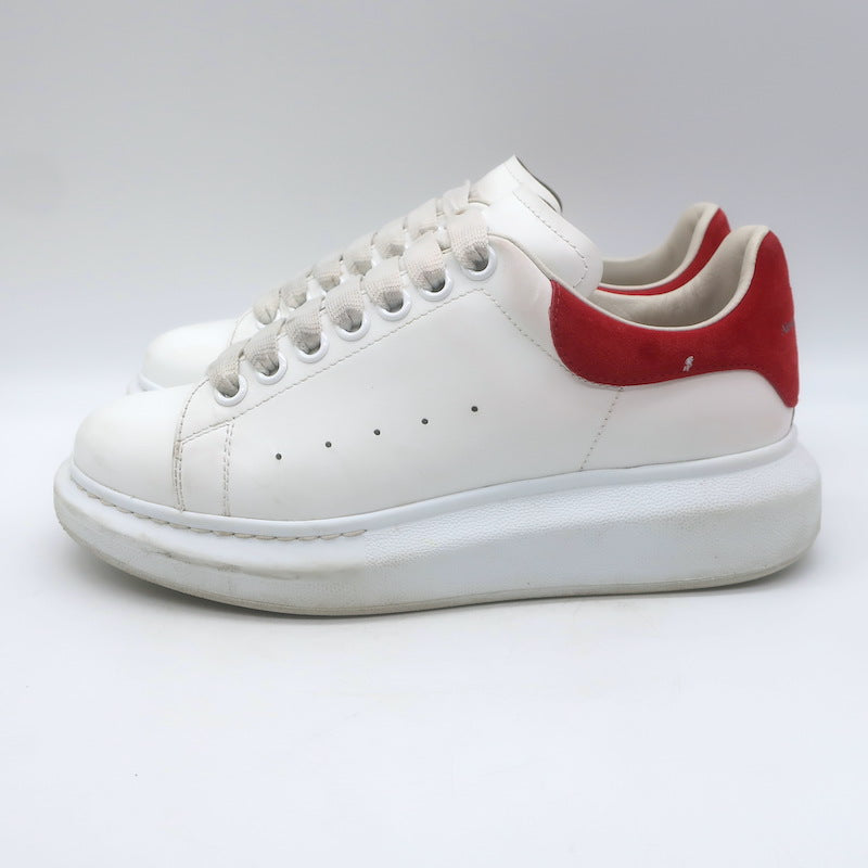 Alexander McQueen Oversized Sneakers White Leather &amp; Red Suede Size 37.5