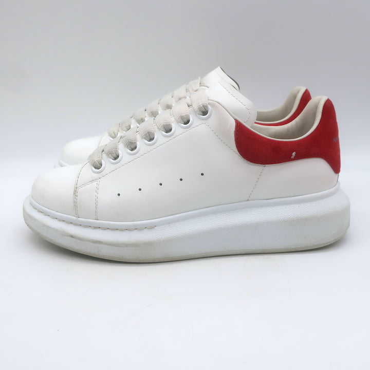 Alexander McQueen Oversized Sneakers White Leather &amp; Red Suede Size 37.5
