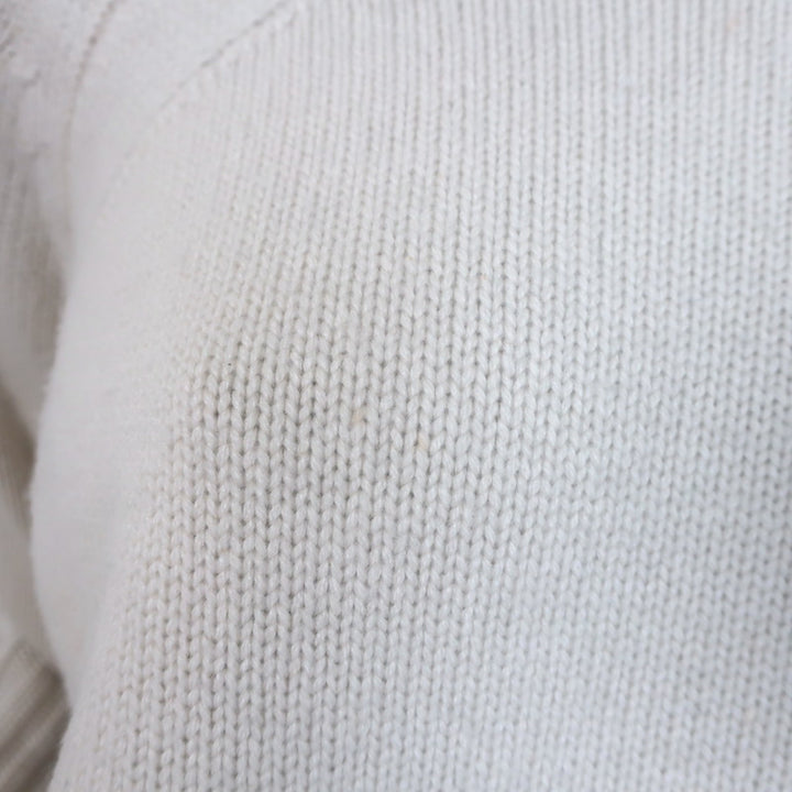 Nili Lotan Cashmere Ribbed-Cuff Raglan Sweater Off-White Size Small