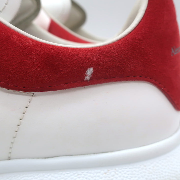 Alexander McQueen Oversized Sneakers White Leather &amp; Red Suede Size 37.5