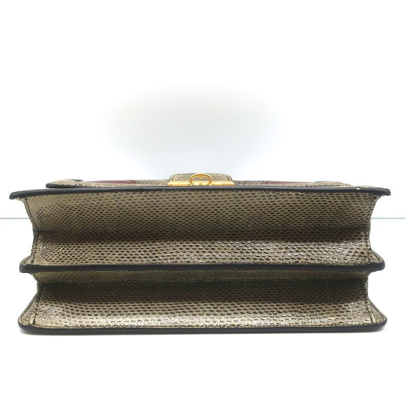Dolce &amp; Gabbana Patchwork Top Handle Shoulder Bag Snakeskin Suede &amp; Leather
