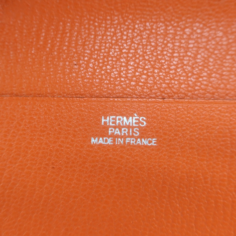 Hermes 2005 Vision Zip Agenda Cover Orange Chevre Leather Palladium Hardware