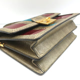 Dolce & Gabbana Patchwork Top Handle Shoulder Bag Snakeskin Suede & Leather