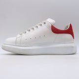 Alexander McQueen Oversized Sneakers White Leather & Red Suede Size 37.5