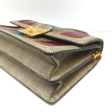 Dolce & Gabbana Patchwork Top Handle Shoulder Bag Snakeskin Suede & Leather