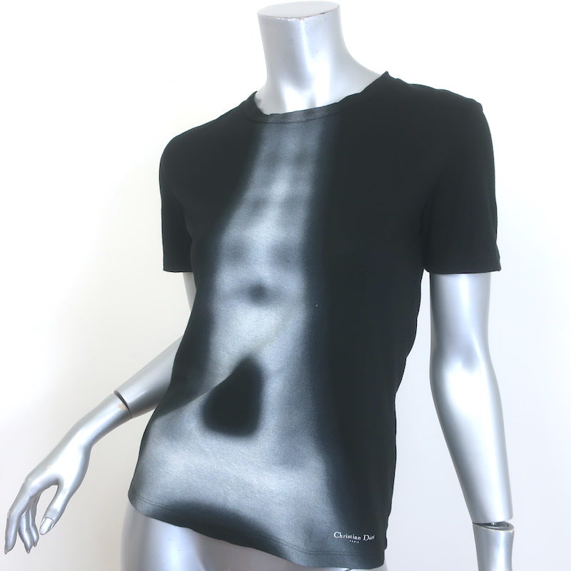 Christian Dior Eiffel Tower T-Shirt Black Cotton-Linen Size Extra Small