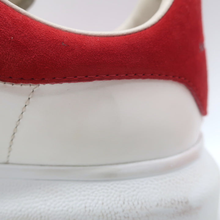 Alexander McQueen Oversized Sneakers White Leather &amp; Red Suede Size 37.5
